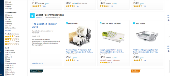 Best Dish Racks of 2018...Amazon says Premium Racks is the "Best Overall"