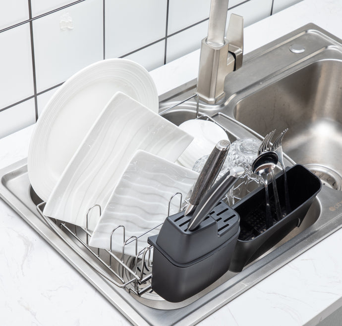 PremiumRacks In Sink Dish Rack - 304 Stainless Steel - Adjustable - Multipurpose